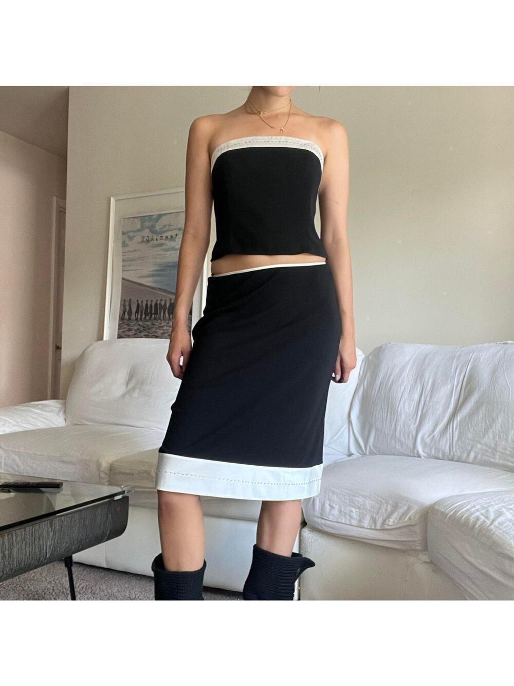 Vintage adriana papell black and white matching set